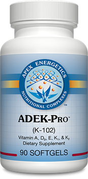 Apex Energetics ADEK-Pro K102, 90 softgels, fat-soluble vitamins A D3 E and K1 K2