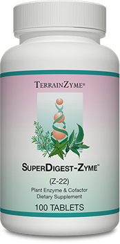 Apex Energetics SuperDigest-Zyme Z22, 100 tablets, HCl-free plant digestive enzymes with aloe fennel ginger and hawthorn