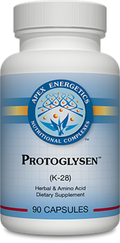 Apex Energetics Protoglysen K28, 90 vegetarian capsules, banaba maitake bitter melon gymnema and nopal