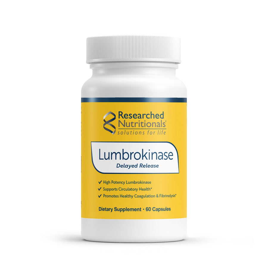 Researched Nutritionals Lumbrokinase 60 Capsules - High Potency Delayed Release Fibrinolytic Enzyme for Circulatory Health