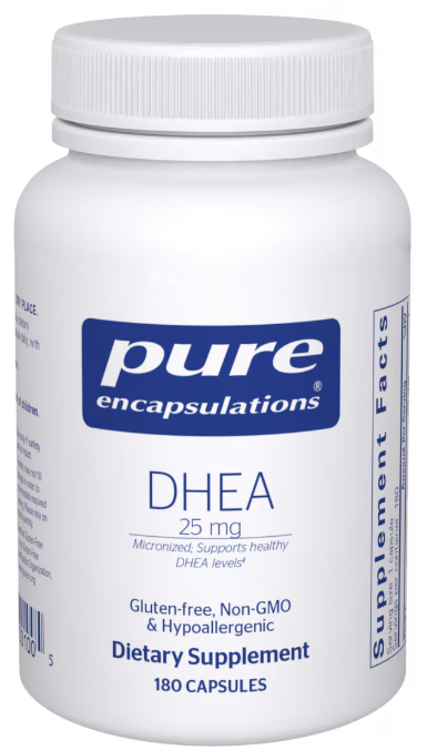DHEA 25 mg micronized hormone support supplement by Pure Encapsulations 180 capsules