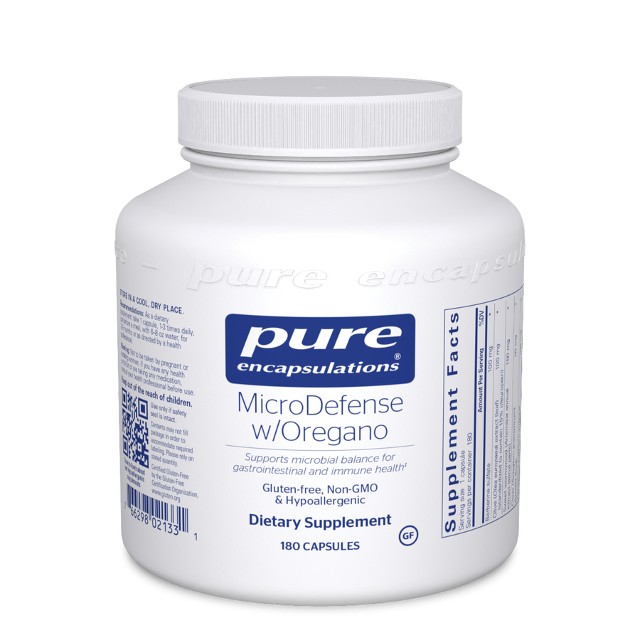 MicroDefense with Oregano antimicrobial supplement by Pure Encapsulations 180 capsules