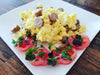 Cheesy chicken sausage egg scramble