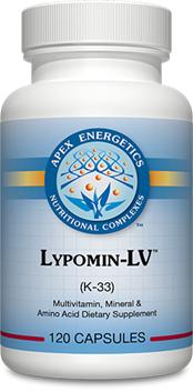 Apex Energetics Lypomin-LV K33, 120 capsules, lipotropic liver support with L-carnitine choline inositol and NAC