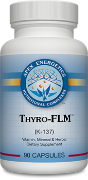 Apex Energetics Thyro-FLM K137, 90 vegetarian capsules, iodine-free thyroid support with selenium myo-inositol black cumin and guggul