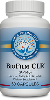 Apex Energetics BioFilm CLR K140, 60 vegetarian capsules, proteolytic enzymes with monolaurin and ginger