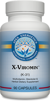 Apex Energetics X-Viromin K31, 90 capsules, astragalus echinacea licorice maitake and glandulars for adaptive immune support