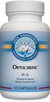 Apex Energetics Opticrine K03, 72 vegetarian capsules, Asian ginseng tribulus maca and zinc