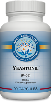 Apex Energetics Yeastonil K58, 90 vegetarian capsules, botanical and organic acid formula for intestinal yeast balance