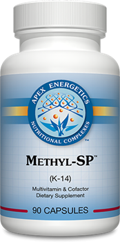 Apex Energetics Methyl-SP K14, 90 vegetarian capsules, methylation support with folinate methylcobalamin and trimethylglycine