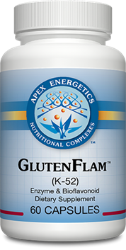 Apex Energetics GlutenFlam K52, 60 vegetarian capsules, front of bottle