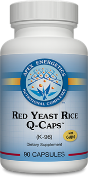 Apex Energetics Red Yeast Rice Q-Caps K96, 90 vegetarian capsules, red yeast rice extract with CoQ10