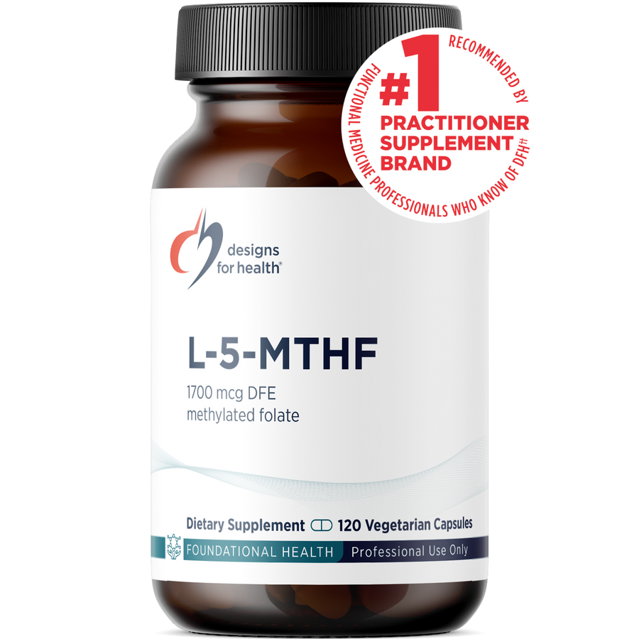 Designs for Health L-5-MTHF 1 mg — Quatrefolic Methylfolate, 120 Capsules