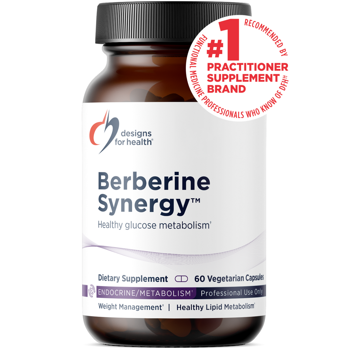 Designs for Health Berberine Synergy — Berberine HCl 400 mg + Alpha-Lipoic Acid, 60 Capsules
