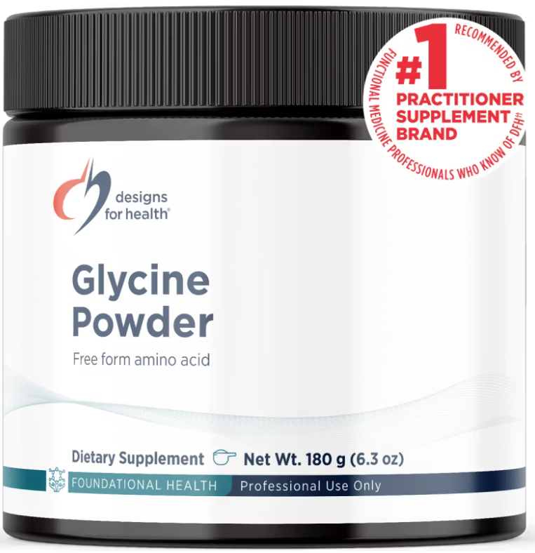 Designs for Health Glycine Powder 180g - Detoxification Sleep and Collagen Support Amino Acid Supplement
