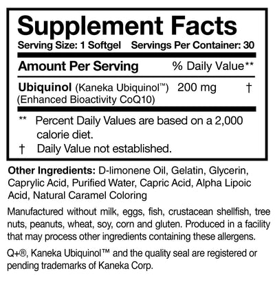 Ubiquinol Super 200™ 30 count Softgel