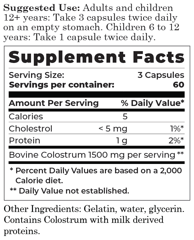 Colostrum6 Capsules 180 count 500 mg