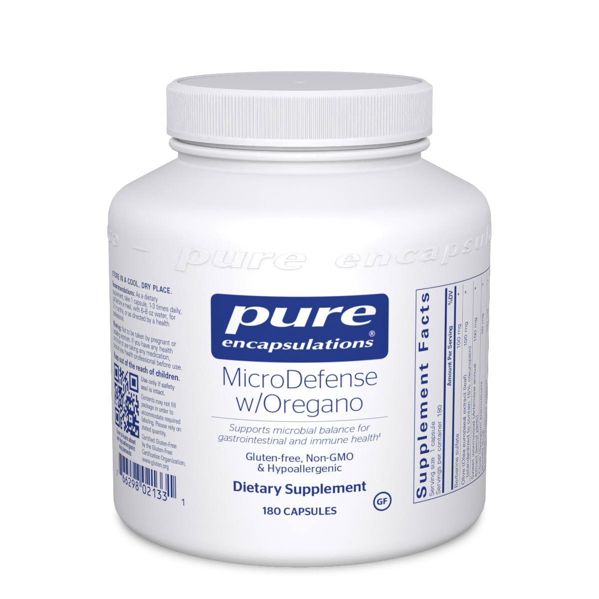 MicroDefense with Oregano antimicrobial supplement by Pure Encapsulations 180 capsules