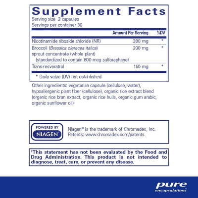 Pure Encapsulations NR Longevity supplement facts
