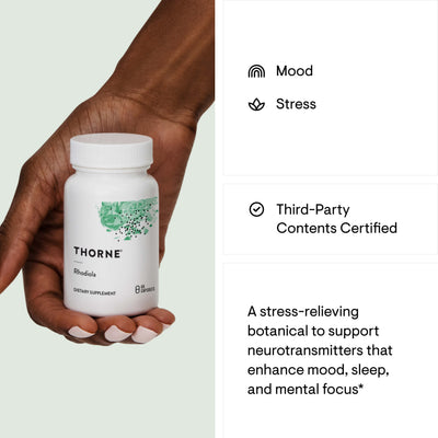 Thorne Rhodiola — Rhodiola Rosea Extract 100 mg, 60 Capsules