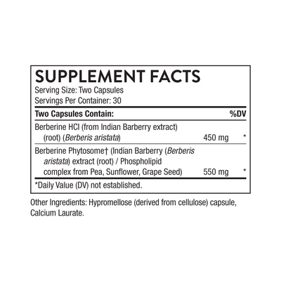 Thorne Berberine supplement facts
