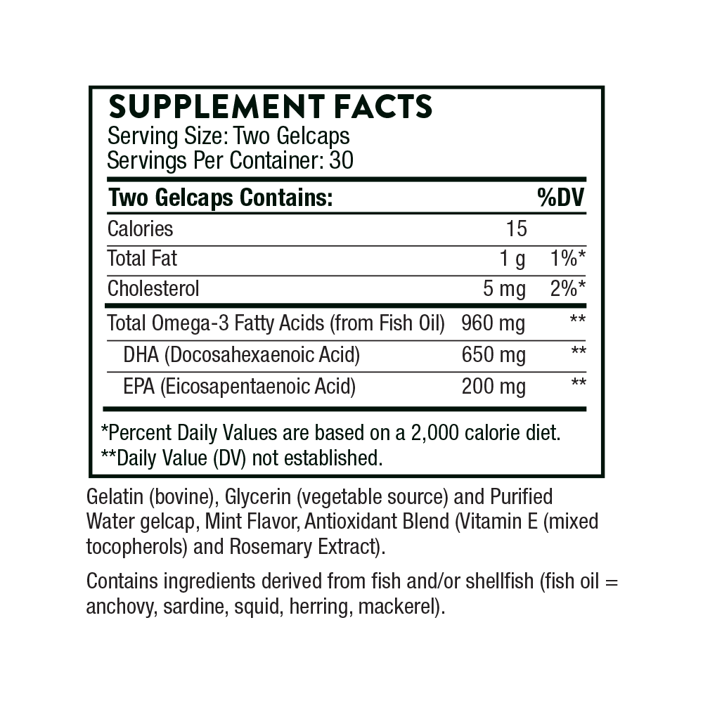 Supplement Facts — Thorne Prenatal DHA