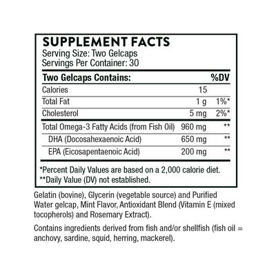 Supplement Facts — Thorne Prenatal DHA