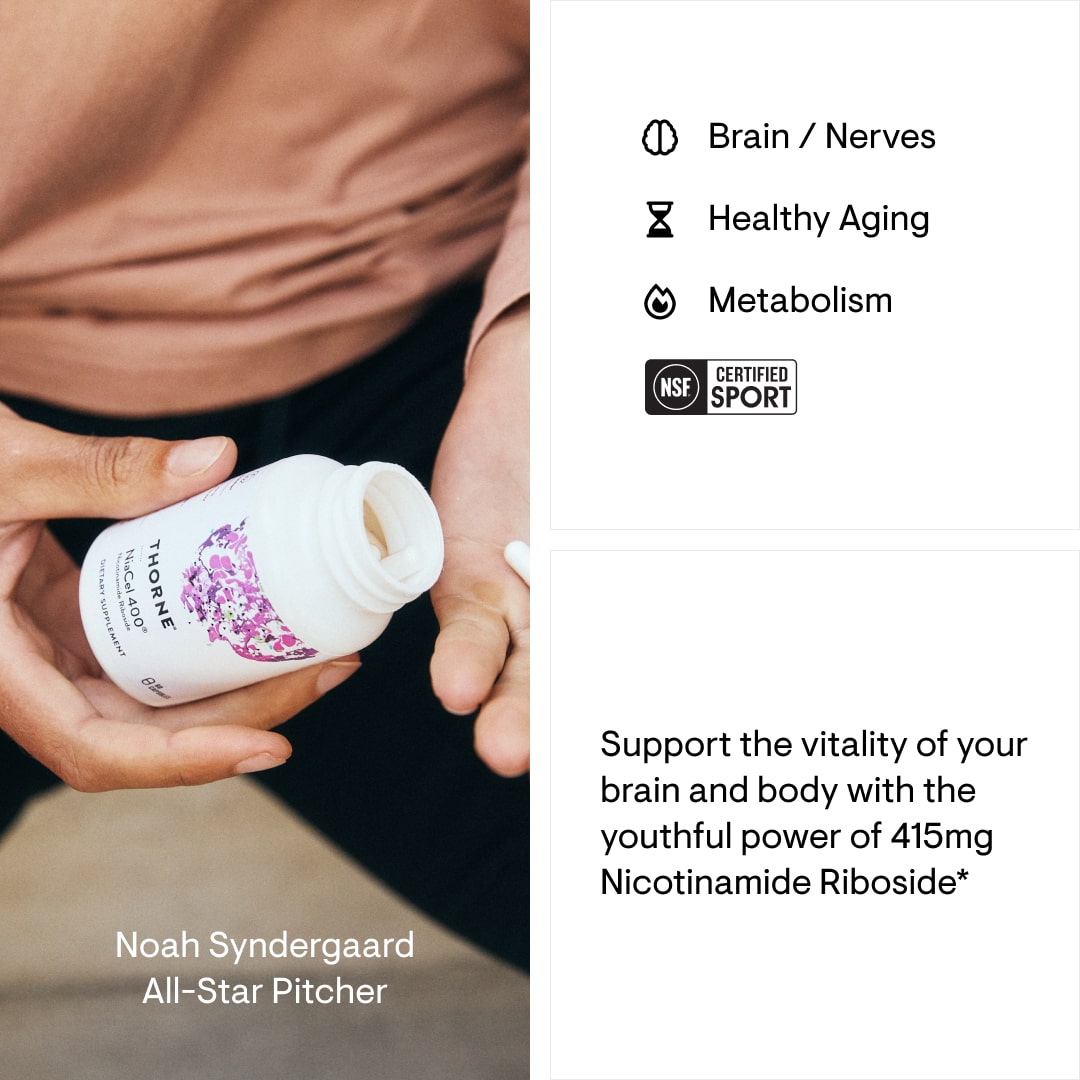 Thorne NiaCel 400 — Nicotinamide Riboside 415 mg + TMG, 60 Capsules