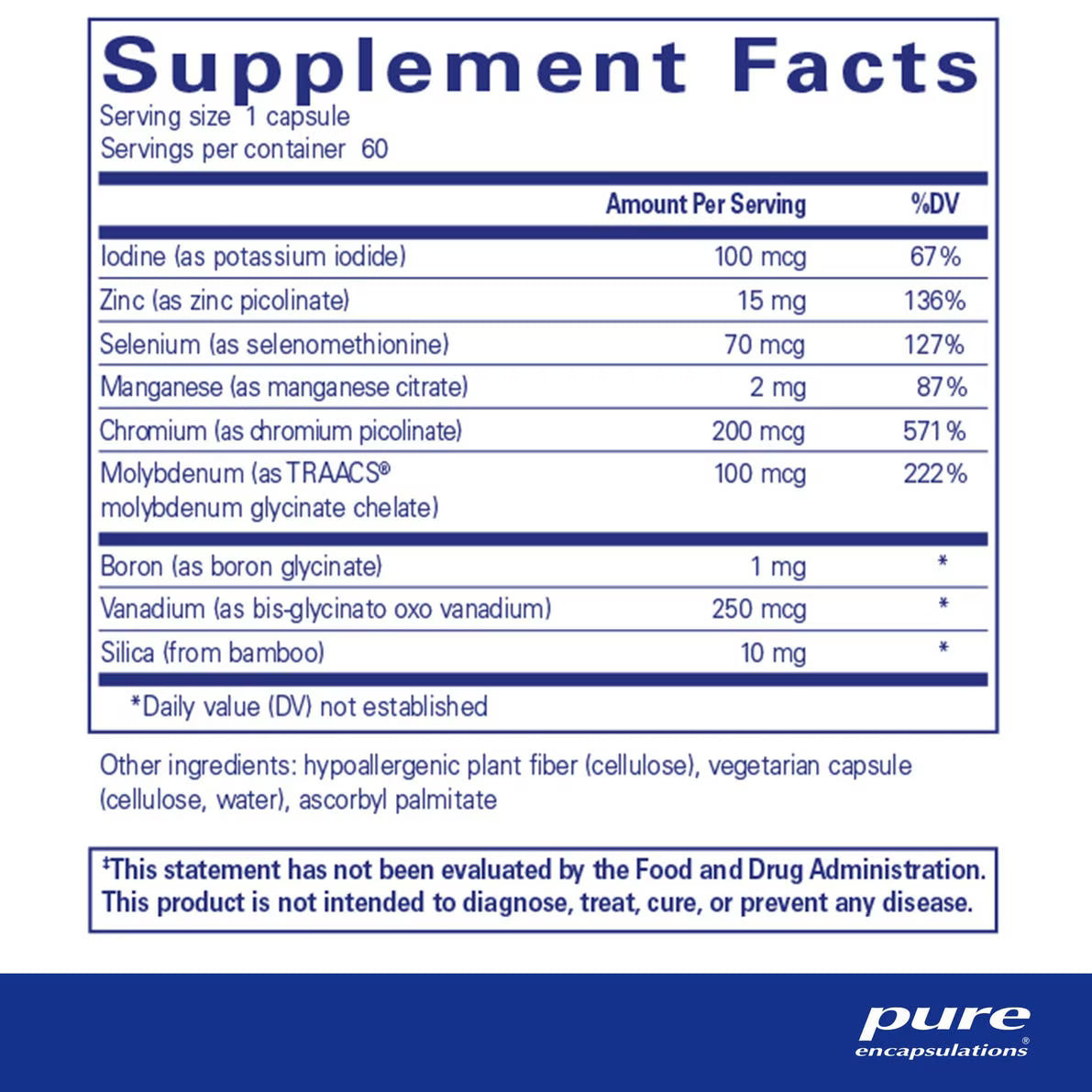Trace Minerals 60's - Pure Encapsulations