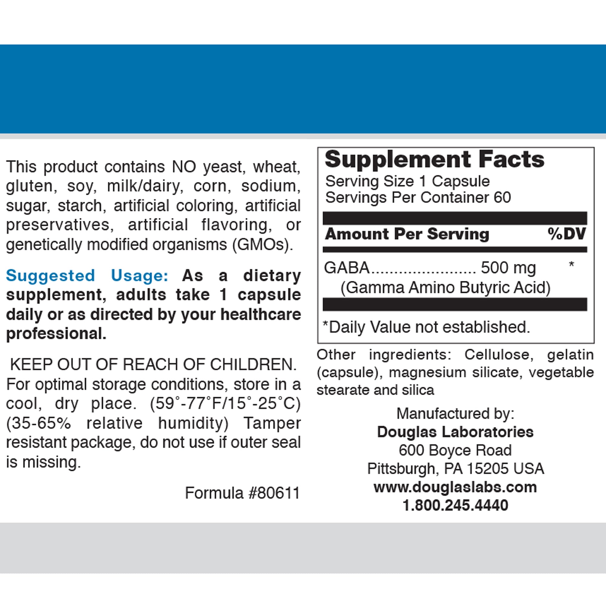 GABA 500mg Douglas labs