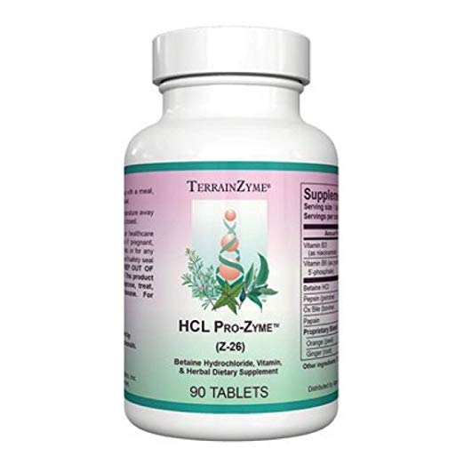 HCL Pro-Zyme Apex Energetics 500mg betaine HCl digestive supplement 90 tablets bottle