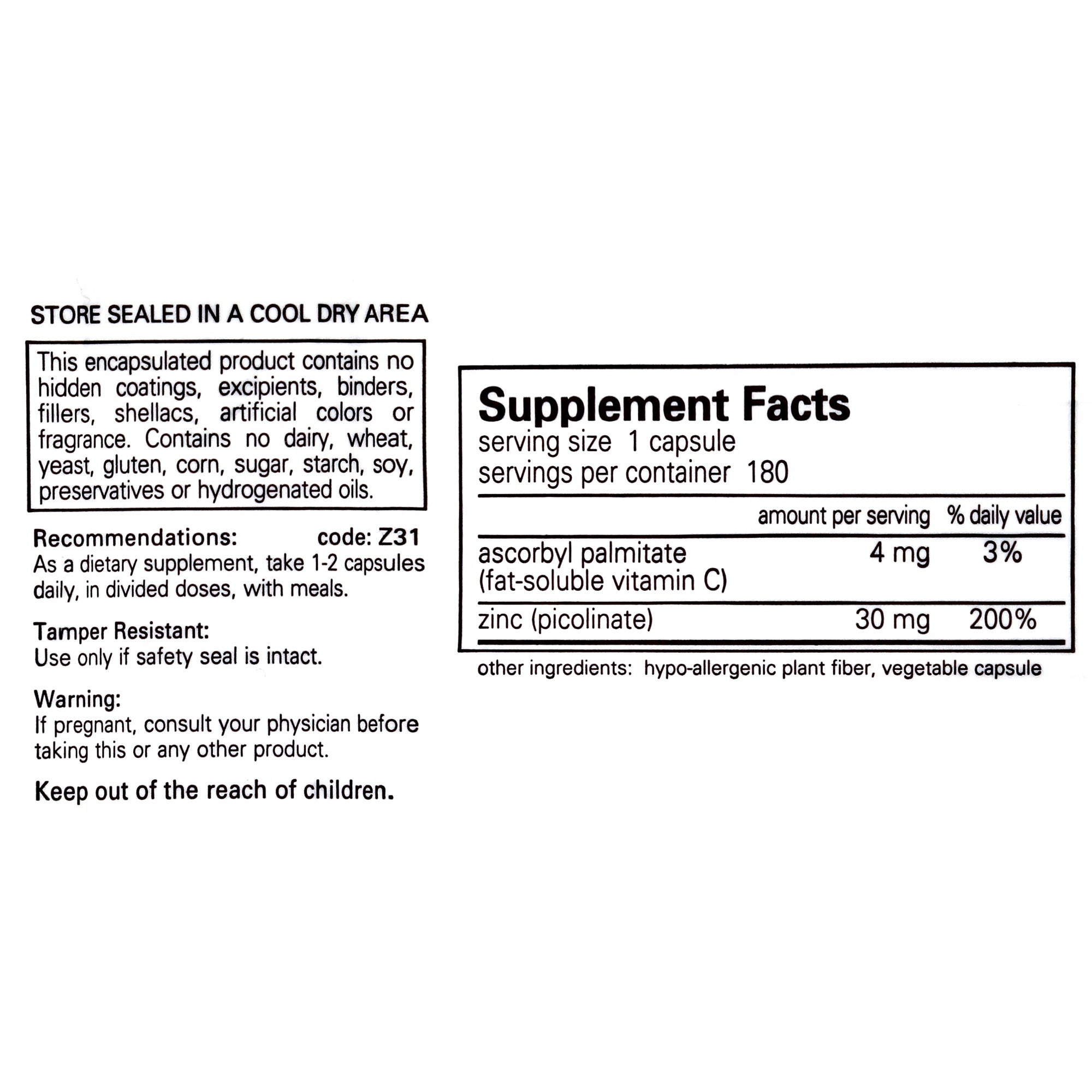 Zinc 30 -  Pure Encapsulations