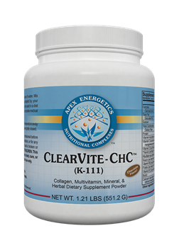 Apex Energetics ClearVite-ChC K111 chocolate detox shake powder canister