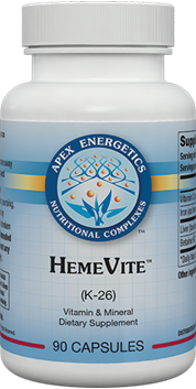 Apex Energetics HemeVite K26 gentle iron and red blood cell support capsules
