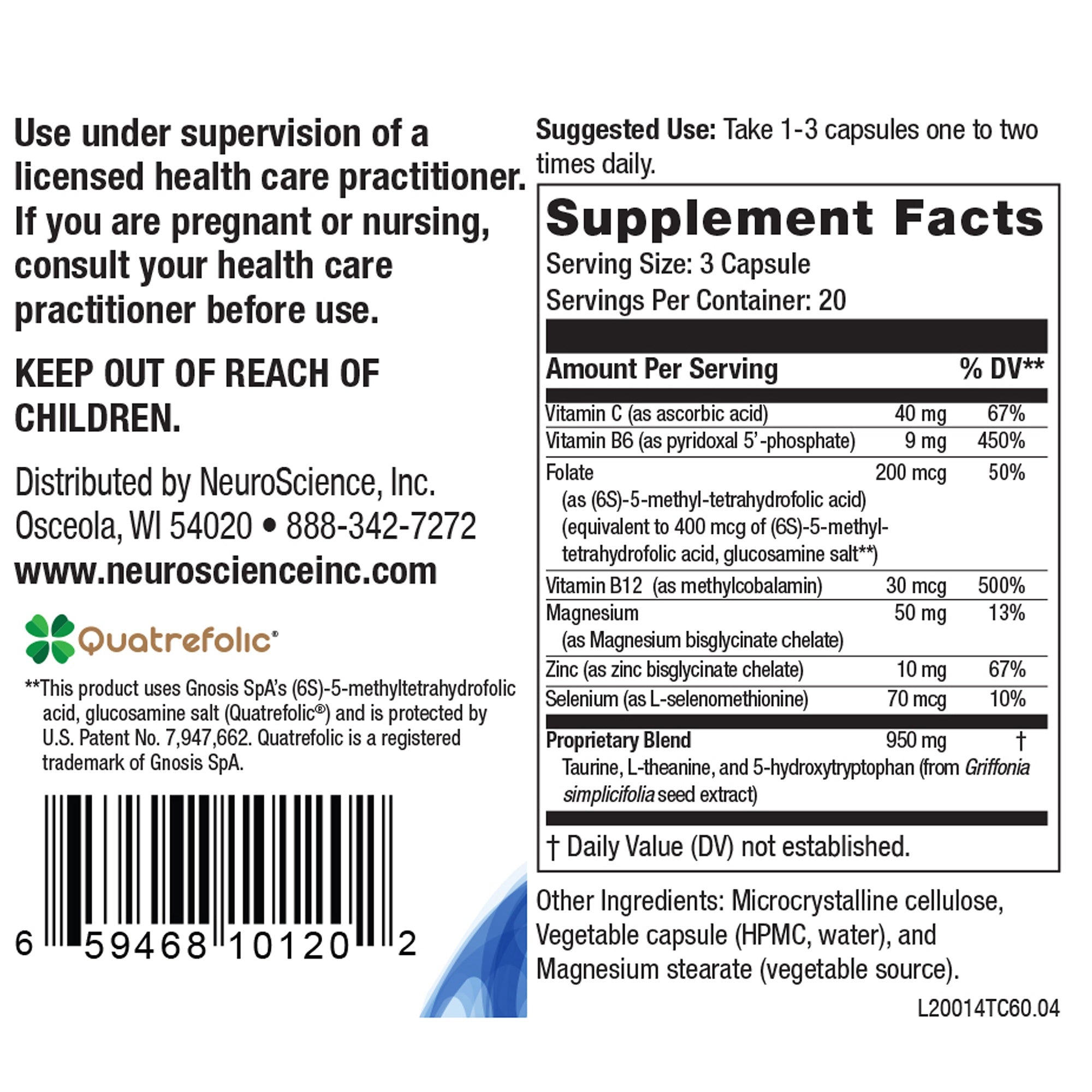 TravaCor by Neuro Science, Inc.- 60 capsules